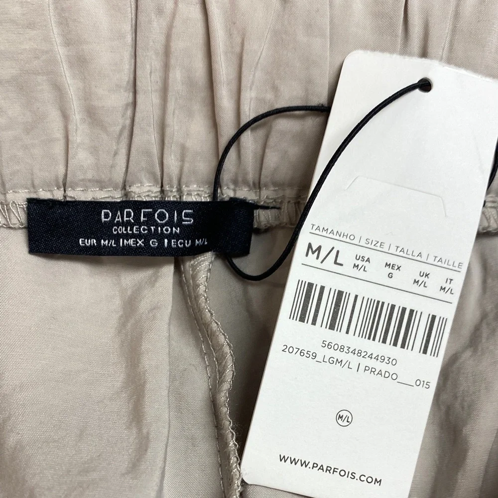 Parfois Wide Leg Pants | Neutral Minimalist Modal Blend | NWT M/L